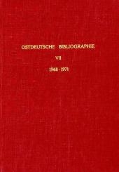Ostdeutsche Bibliographie. - Herbert Marzian