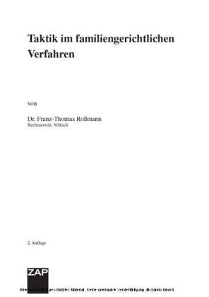 Taktik im familiengerichtlichen Verfahren - Franz Thomas Roßmann