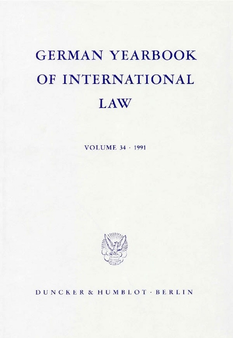 German Yearbook of International Law - Jahrbuch für Internationales Recht. - 