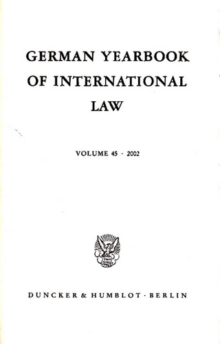 German Yearbook of International Law - Jahrbuch für Internationales Recht. - Jost Delbrück; Rainer Hofmann; Andreas Zimmermann