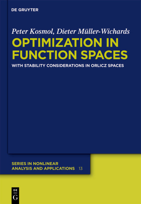 Optimization in Function Spaces - Peter Kosmol, Dieter Müller-Wichards