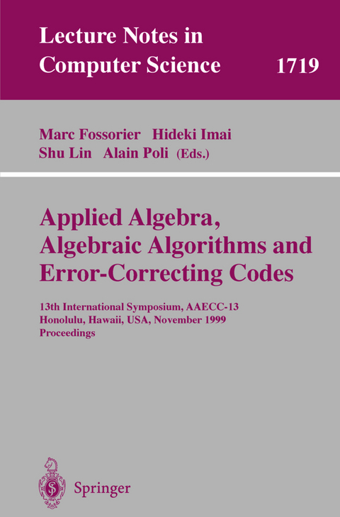 Applied Algebra, Algebraic Algorithms and Error-Correcting Codes - 