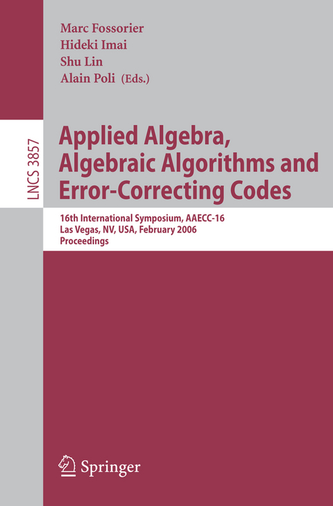 Applied Algebra, Algebraic Algorithms and Error-Correcting Codes - 