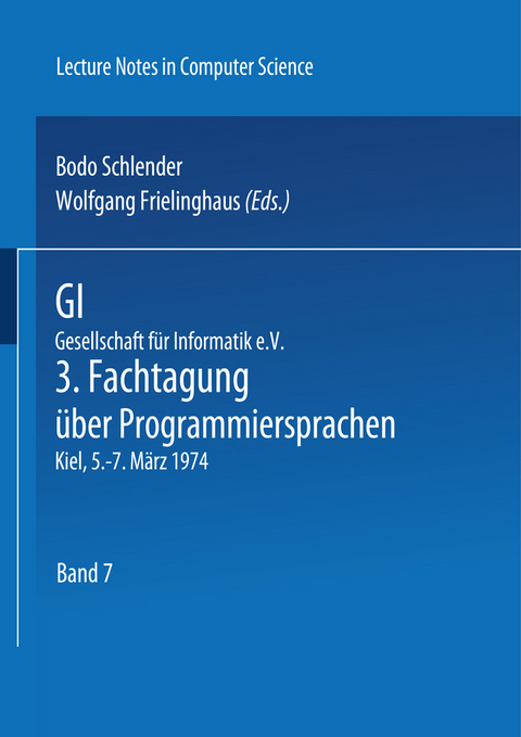 GI - 3. Fachtagung über Programmiersprachen - 