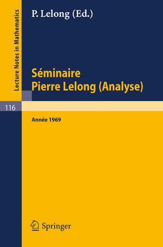 Séminaire Pierre Lelong (Analyse). Année 1969 - A Dold; B Eckmann