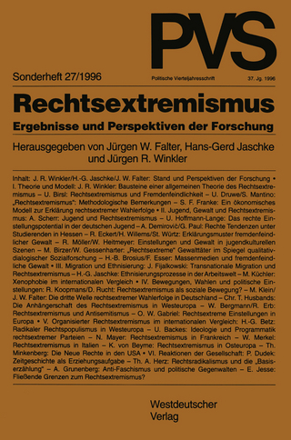 Rechtsextremismus - Jürgen R. Winkler; Hans-Gerd Jaschke