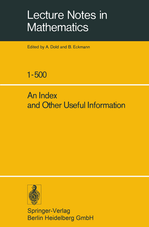 An Index and Other Useful Information - A. Dold, B. Eckmann