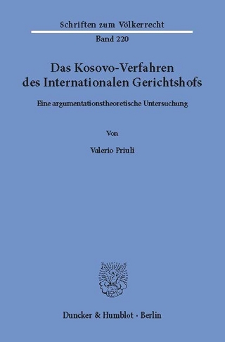 Das Kosovo-Verfahren des Internationalen Gerichtshofs. - Valerio Priuli
