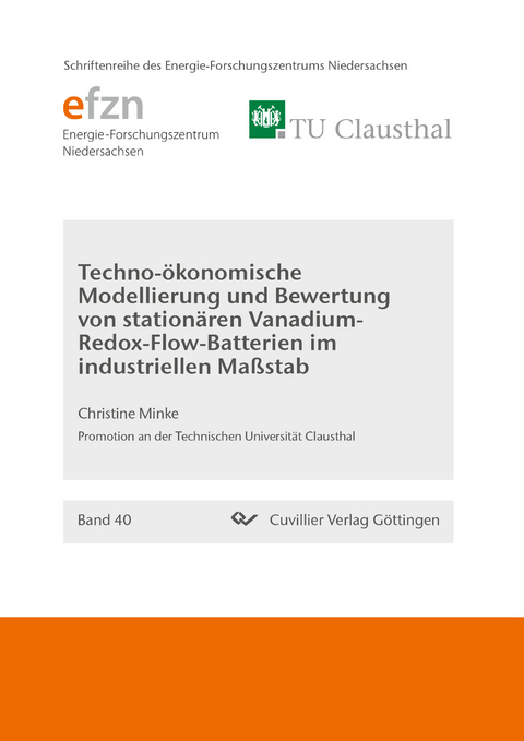 Techno-ökonomische Modellierung und Bewertung von stationären Vanadium-Redox-Flow-Batterien im industriellen Maßstab - Christine Minke