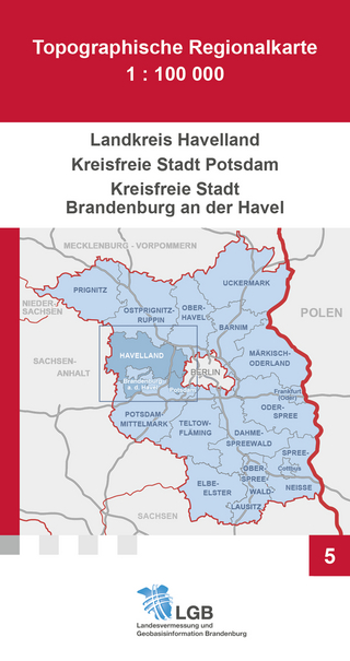 Topographische Regionalkarte 1:100000, Landkreis Havelland, Kreisfreie Städte Potsdam, Brandenburg a.d.H.