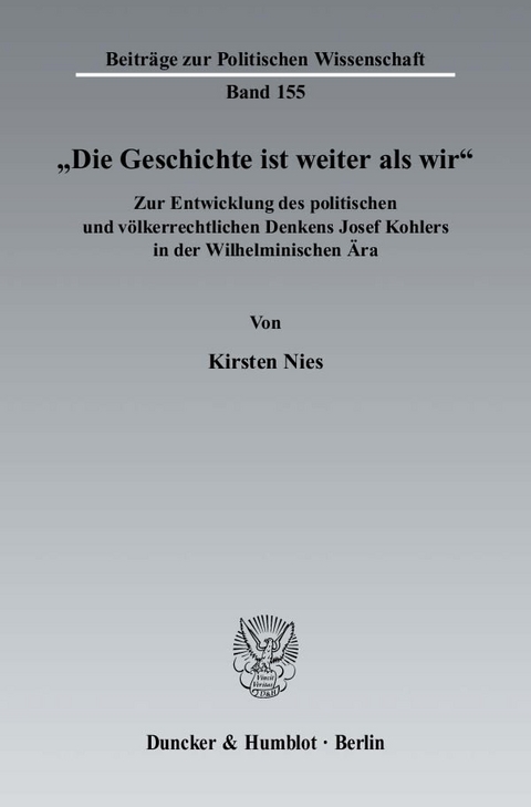 "Die Geschichte ist weiter als wir". - Kirsten Nies