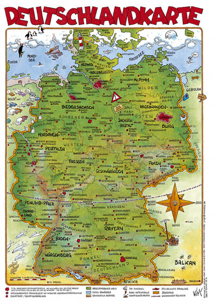 Cartoonlandkarten / Deutschlandkarte - Kim Schmidt