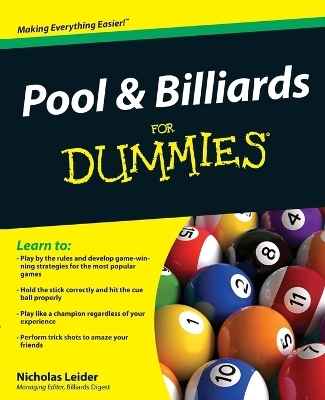 Pool and Billiards For Dummies - Nicholas Leider