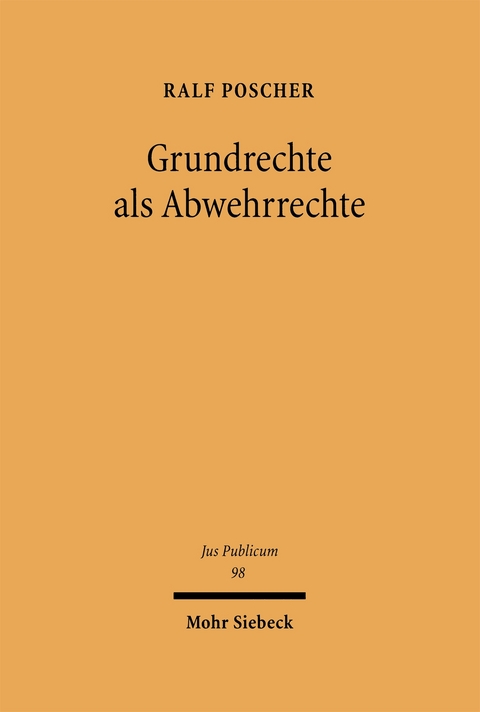 Grundrechte als Abwehrrechte - Ralf Poscher