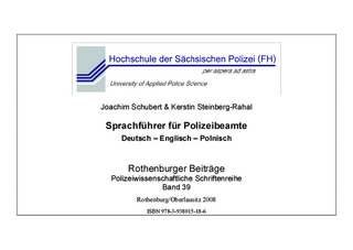 Sprachführer für Polizeibeamte - Joachim Schubert; Kerstin Steinberg-Rahal