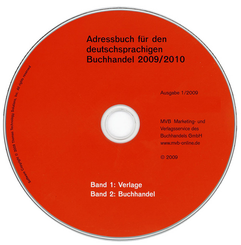 Adressbuch für den deutschsprachigen Buchhandel. April 2009 - CD-ROM-Ausgaben.