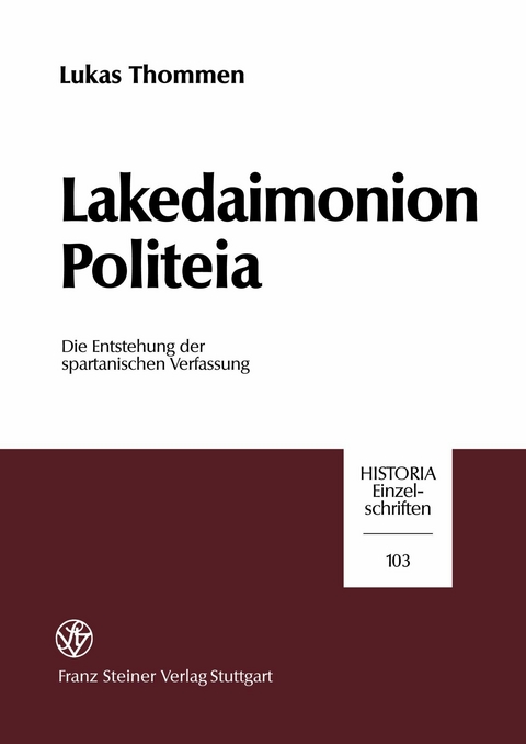Lakedaimonion politeia -  Lukas Thommen