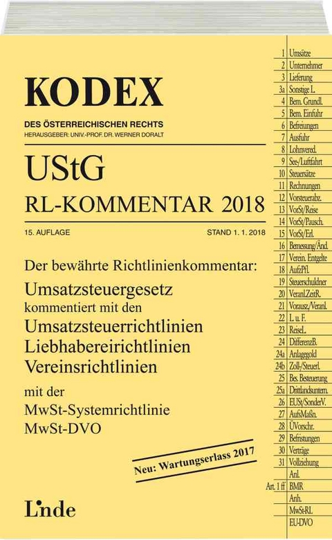 KODEX UStG-Richtlinien-Kommentar 2018 - Robert Pernegger