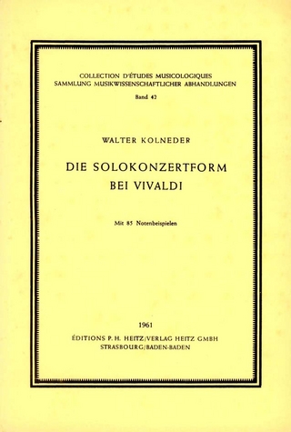 Die Solokonzertform bei Vivaldi - Walter Kolneder