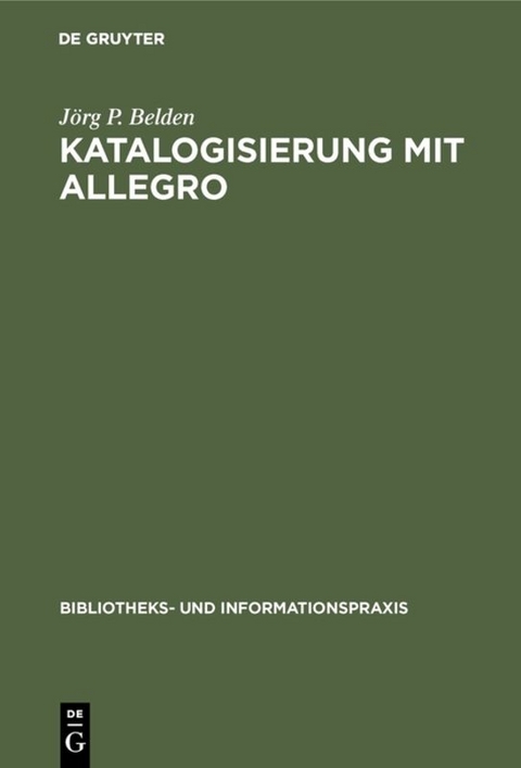 Katalogisierung mit Allegro - Jörg P. Belden