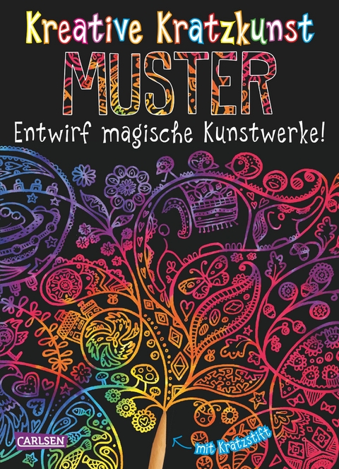 Kreative Kratzkunst: Muster: Set mit 10 Kratzbildern, Anleitungsbuch und Holzstift - Anton Poitier