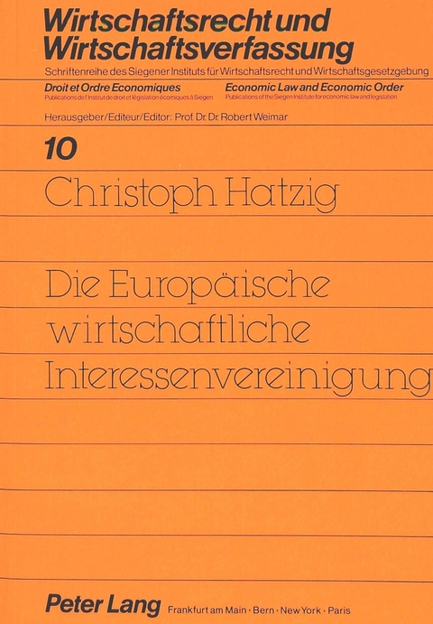 Die Europäische wirtschaftliche Interessenvereinigung - Christoph Hatzig