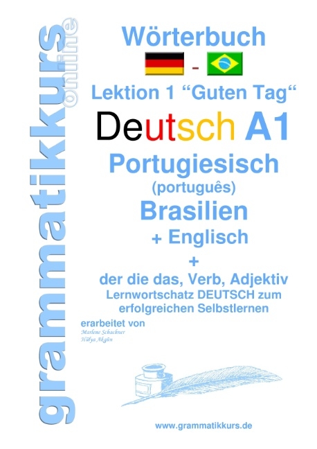 Wörterbuch Deutsch - Portugiesisch (Brasilien) - Englisch Niveau A1 - Marlene Schachner, Edouard Akom