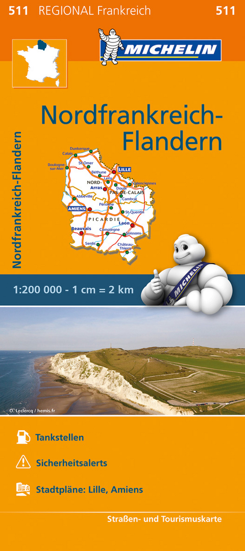 Michelin Karte Nordfrankreich, Flandern. Nord-Pas-de-Calais, Picardie