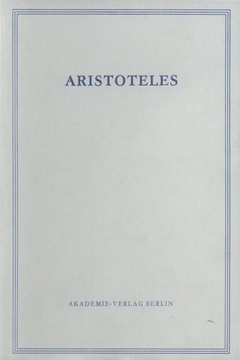 Aristoteles: Werke / Staat der Athener