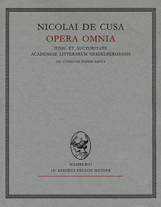 Nicolai de Cusa Opera omnia / De visione dei - Nikolaus von Kues; Heide Dorothea Riemann