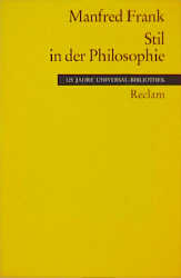 Stil in der Philosophie - Manfred Frank