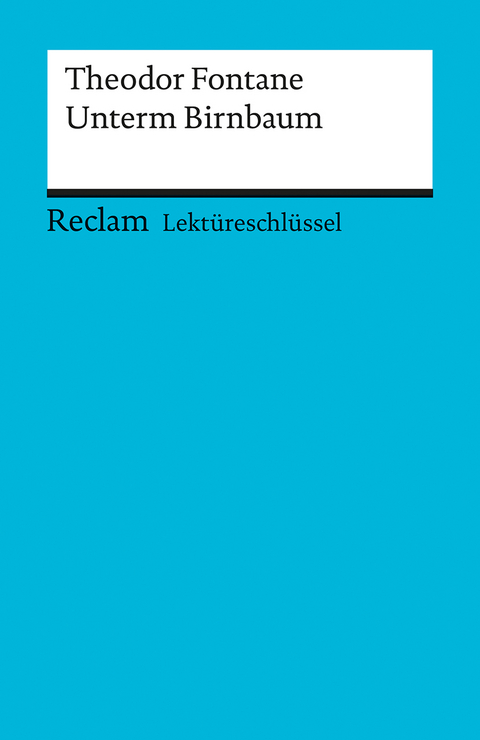 Lektüreschlüssel zu Theodor Fontane: Unterm Birnbaum - Michael Bohrmann