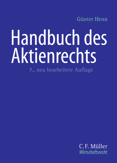 Handbuch des Aktienrechts - Günter Henn