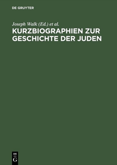 Kurzbiographien zur Geschichte der Juden - 