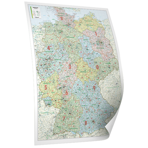 Kastanea Bundeslandkarte Deutschland mit ORGA-Bereichen, 98 x 129 cm, 1:700 000, Papierkarte gerollt, beschichtet