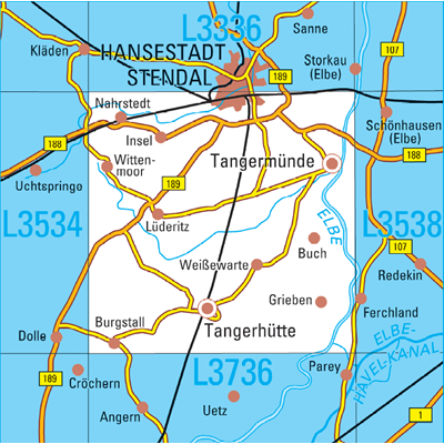 L3536 Tangermünde Topographische Karte 1:50000