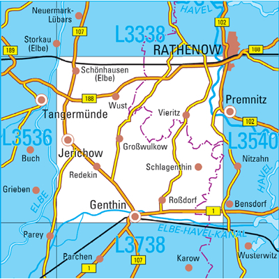 L3538 Genthin Topographische Karte 1:50000