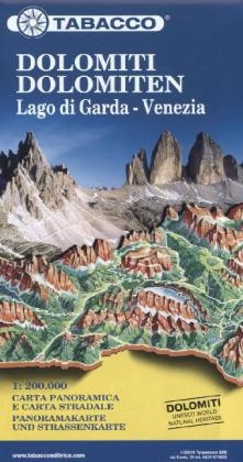 Dolomites / Lake Garda / Venice road map & panoramic map