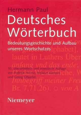 Deutsches Wörterbuch - Hermann Paul; Helmut Henne; Heidrun Kämper-Jensen; Georg Objartel