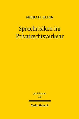 Sprachrisiken im Privatrechtsverkehr - Michael Kling