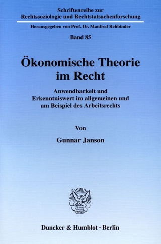 Ökonomische Theorie im Recht. - Gunnar Janson