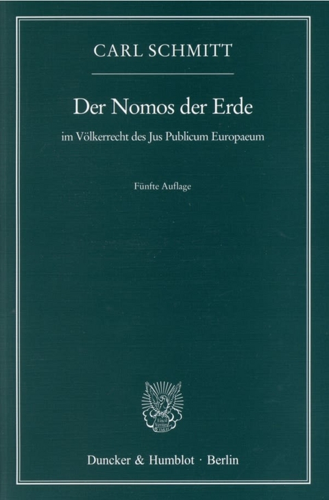 Der Nomos der Erde - Carl Schmitt