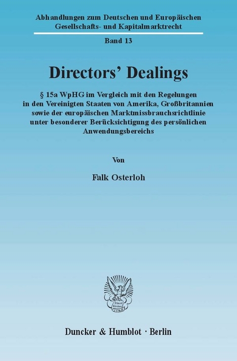 Directors' Dealings. - Falk Osterloh