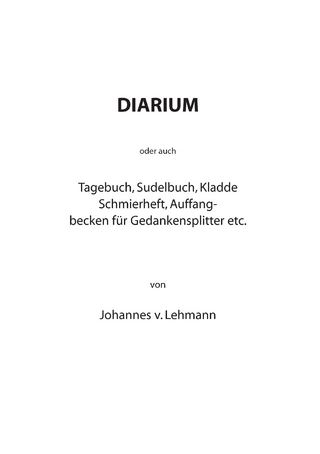Diarium - Johannes von Lehmann