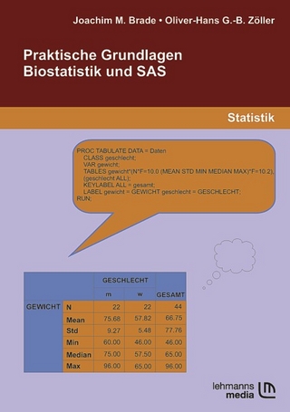 Praktische Grundlagen Biostatistik und SAS - Joachim M. Brade; Oliver-Hans Zöller