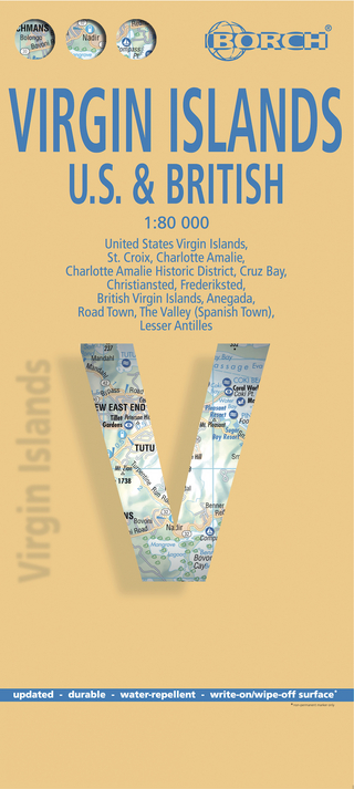 Virgin Islands, Jungferninseln (U.S. & British), Borch Map