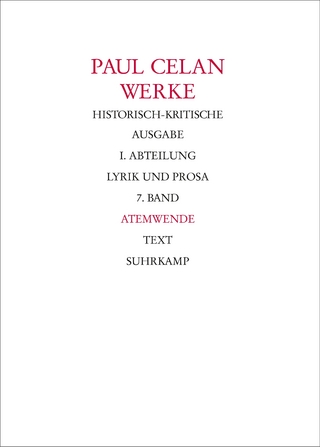 Werke. Historisch-kritische Ausgabe. I. Abteilung: Lyrik und Prosa - Paul Celan; Rolf Bücher