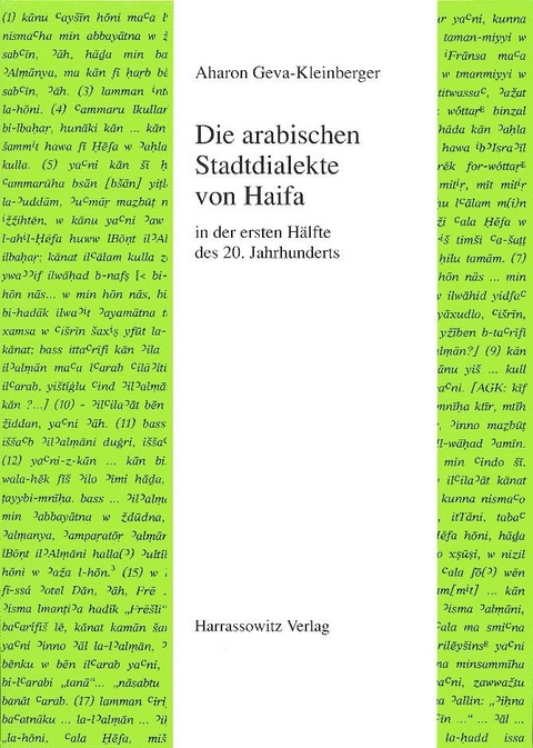 Die arabischen Stadtdialekte von Haifa in der ersten Hälfte des 20. Jahrhunderts - Aharon Geva-Kleinberger