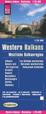 Reise Know-How Landkarte Westliche Balkanregion / Western Balkans (1:725.000) : Albanien, Bosnien und Herzegowina, Kosovo, Kroatien, Mazedonien, Montenegro, Serbien, Slowenien - Reise Know-How Verlag Peter Rump