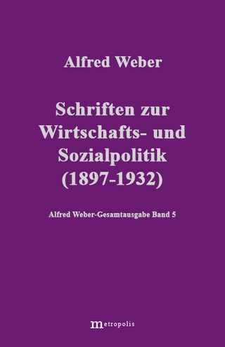 Alfred Weber Gesamtausgabe / Schriften zur Wirtschafts- und Sozialpolitik (1897-1932) - Hans G Nutzinger; Alfred Weber; Richard Bräu; Eberhard Demm; Walter Witzenmann